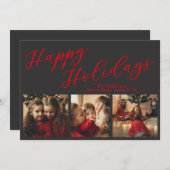 Eenvoudige kerstkaart met drie foto's (Voorkant / Achterkant)