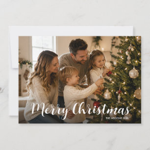 Eenvoudige kerstkaart met familienaam