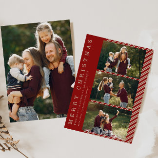 Eenvoudige kerstkaart met foto's kaart