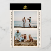 Eenvoudige Kerstkaart met goudfolie boom foto Folie Feestdagenkaart (Voorkant)