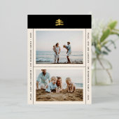 Eenvoudige Kerstkaart met goudfolie boom foto Folie Feestdagenkaart (Staand Voorkant)