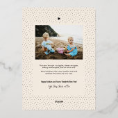 Eenvoudige Kerstkaart met goudfolie boom foto Folie Feestdagenkaart (Achterkant)