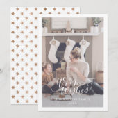 Eenvoudige kerstkaart met warme wensen (Voorkant / Achterkant)