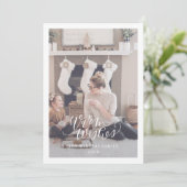 Eenvoudige kerstkaart met warme wensen (Staand voorkant)
