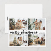 Eenvoudige kerstkalligrafie 4 serie Foto Feestdagenkaart (Voorkant / Achterkant)