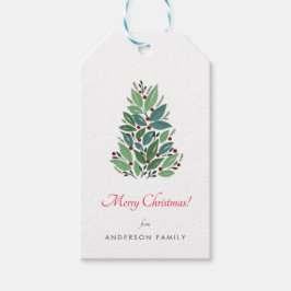 Eenvoudige kerstkerriebomen, Feestdagen Cadeaulabel