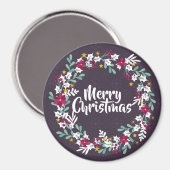 Eenvoudige kerstkrans Paarse | Magneet (Voorkant / Achterkant)