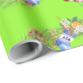 Eenvoudige Kerstkrans Rood Groen Letter Cadeaupapier (Rol Hoek)