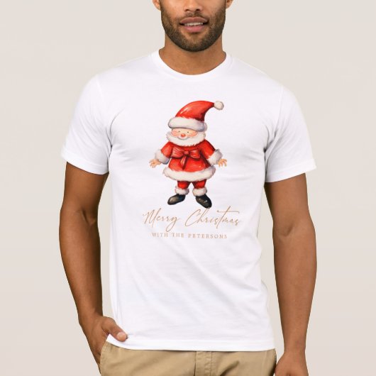 Eenvoudige Kerstman Kerstmis Wit T-shirt (Voorkant)