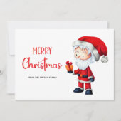 Eenvoudige Kerstman Prettig Kerstfeest Feestdagenkaart (Voorkant)