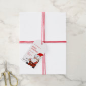 Eenvoudige Kerstman Rode Vrolijke Kerstvakantie Cadeaulabel (Met Touw)