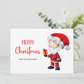 Eenvoudige Kerstman Vrolijk Kerstfeest Feestdagenkaart (Staand voorkant)