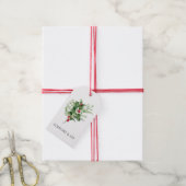 Eenvoudige Kerstmis Holly & Groen Cadeaulabel (Met Touw)