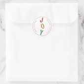 Eenvoudige Kerstmis Joy Envelope Seal en Gift Labe Ronde Sticker (Tas)