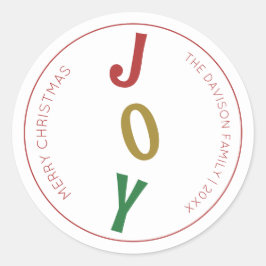 Eenvoudige Kerstmis Joy Envelope Seal en Gift Labe Ronde Sticker