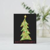 Eenvoudige kerstmis met een charmante kerstboom briefkaart (Staand voorkant)