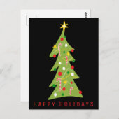 Eenvoudige kerstmis met een charmante kerstboom briefkaart (Voorkant / Achterkant)