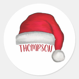 Eenvoudige Kerstmis met een witte kerstman Ronde Sticker