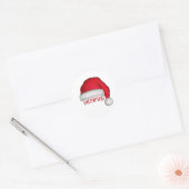 Eenvoudige Kerstmis met een witte kerstman Ronde Sticker (Envelop)