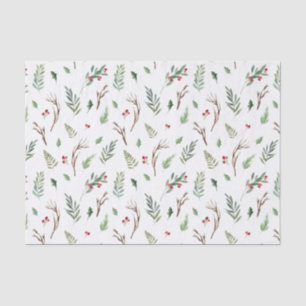 Eenvoudige Kerstmis met Waterverf Berry Pinecone Tissuepapier