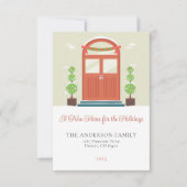 Eenvoudige Kerstmis voordeur bewegende aankondigin Kaart (Voorkant)