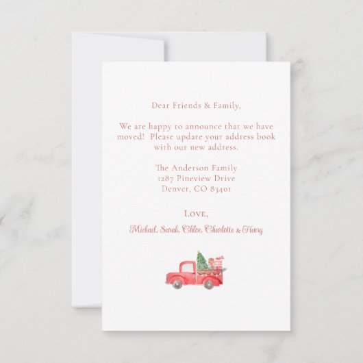 Eenvoudige Kerstmis voordeur bewegende aankondigin Kaart (Achterkant)