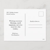 Eenvoudige Kerstmisfoto Groet Kerstmis Briefkaart (Achterkant)