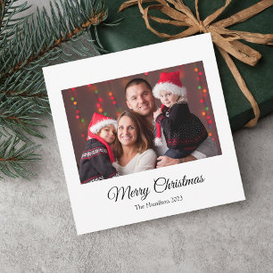 Eenvoudige Kerstmisfoto Groet Kerstmis Kaart