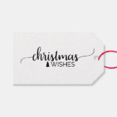 Eenvoudige kerstnaam voor zwart-witkalligrafie cadeaulabel (Voorkant (Horizontaal))