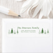 Eenvoudige kerstpijnboom | Groen adres Etiket (Insitu)