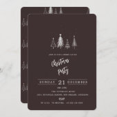 Eenvoudige kerstpijnboom | Kerstfeest Kaart (Voorkant / Achterkant)