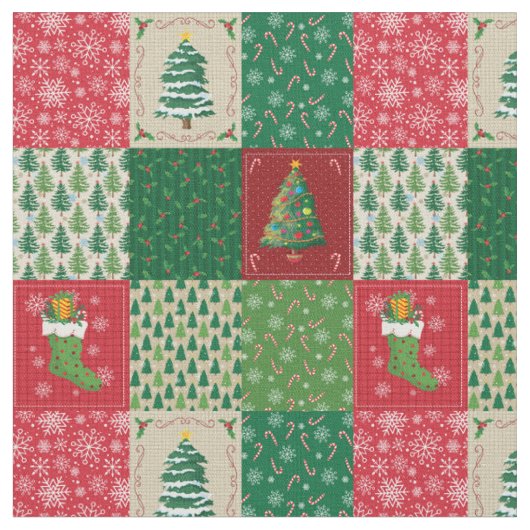 Eenvoudige Kerstquiltsjabloon Stof (Close Up)