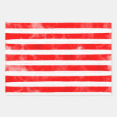 Eenvoudige kerstrode streep Waterverf Moderne Inpakpapier Vel (Voorkant)