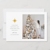 Eenvoudige kerstster foto feestdagenkaart (Voorkant)