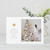 Eenvoudige kerstster foto feestdagenkaart (Staand voorkant)