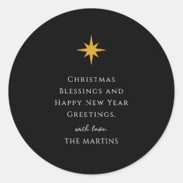 Eenvoudige Kerstster Gepersonaliseerde Religieuze Ronde Sticker