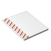 Eenvoudige kerststrepen notitieblok (Schuin)