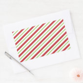 Eenvoudige kerststrepen rechthoekige sticker (Envelop)