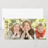 Eenvoudige Kerstvakantie Fotokaarten | Rood Wit Feestdagenkaart (Voorkant / Achterkant)