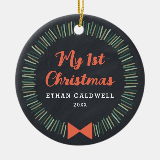 Eenvoudige kerstversiering met Wreater First - Lei Keramisch Ornament (Voorkant)