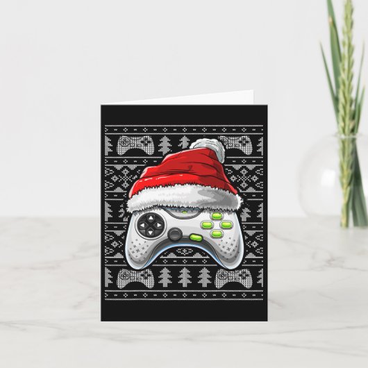Eenvoudige kerstvideogame-controller voor kerstmis kaart (Voorkant)