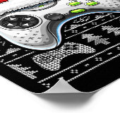 Eenvoudige kerstvideogame-controller voor kerstmis poster (Hoek)