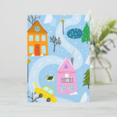 Eenvoudige kerstwinterfeestdag in de winter feestdagenkaart (Staand voorkant)