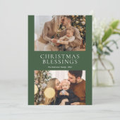 Eenvoudige kerstzegeningen feestdagenkaart (Staand voorkant)