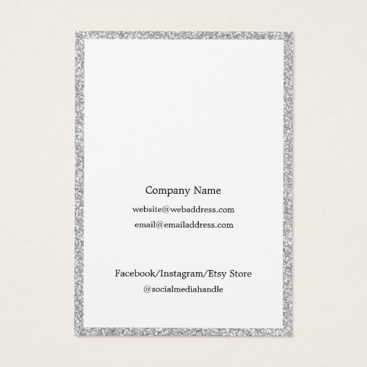 Eenvoudige Ketting Display Business Logo Silver Visitekaartje (Achterkant)