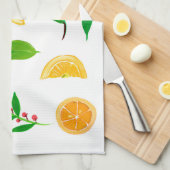 Eenvoudige keukenhanddoeken, leemons en leder theedoek (Quarter Fold)