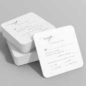 Eenvoudige keuze voor zwarte en witte bruiloft RSV Notitiekaartje