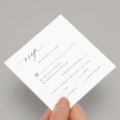 Eenvoudige keuze voor zwarte en witte bruiloft RSV Notitiekaartje