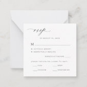 Eenvoudige keuze voor zwarte en witte bruiloft RSV Notitiekaartje (Voorkant)