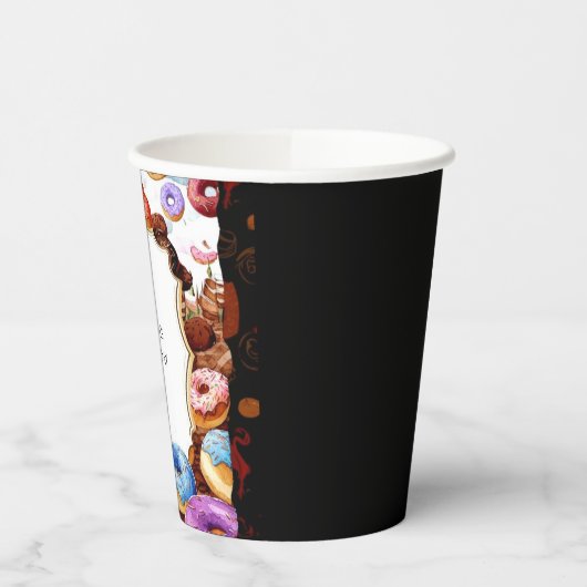 Eenvoudige Kinder Donut Verjaardag Papieren Bekers (Links)